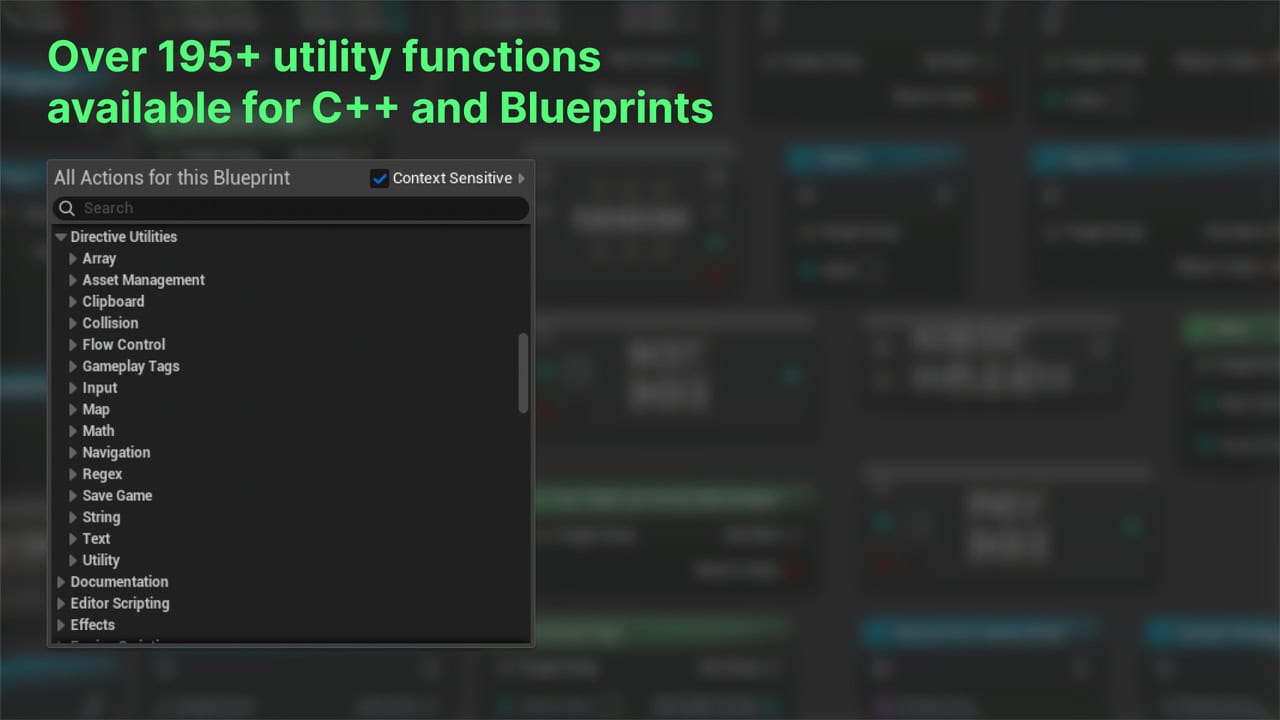 Directive Utilities | 补足蓝图库和编辑器脚本 API 功能不足的免费开源 Unreal Engine 5 插件！
