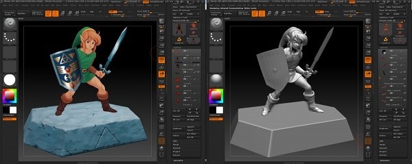 A Link to the Past – 《塞尔达传说 众神的三角力量》主人公“林克”的插图以 ZBrush 和手绘贴图 3D 还原的作品！