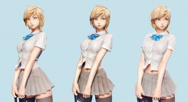 SchoolGirl – 可爱即正义！韩国CG艺术家用Zbrush制作的“女学生”角色模型！※注意裸露