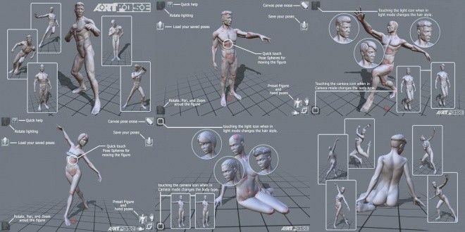ArtPose – 用各种姿势来画画吧！面向艺术家的3D人体姿势应用！男性版＆女性版！