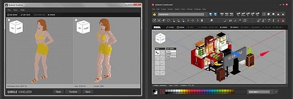 Qubicle Constructor＆Voxelizer＆Unite – Minddesk 的体素模型（3D点阵）制作工具集！建模＆转换器＆Unity 插件！