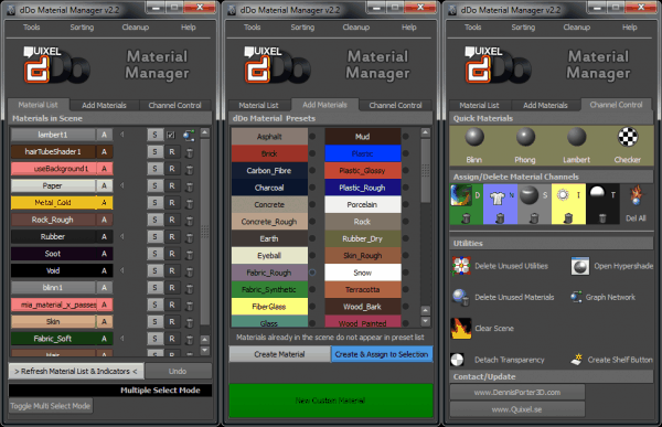 dDo Material Manager v2 – 用于PS的纹理制作插件，强化 dDo 与 Maya 联动的插件！