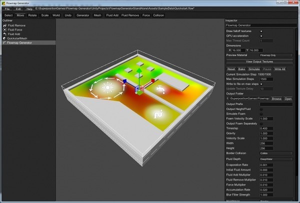 Flowmap Generator – 用于创建存储流体方向与速度的纹理“Flowmap”的工具！还能表现伪流体模拟！