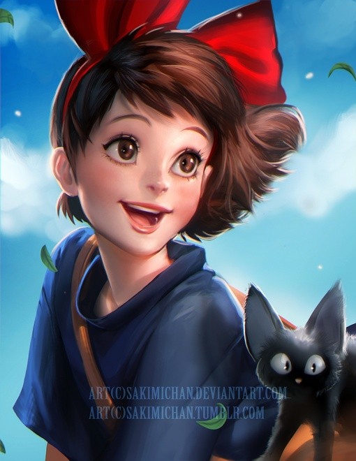 kiki Video process preview – 由Sakimi Chan氏制作的《魔女宅急便 – 琪琪》精美插画制作过程视频！