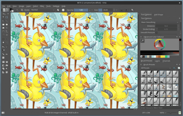 Krita 2.8 Wrap Around mode