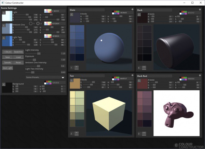 Colour Constructor 0.1.8 – 设置光照与环境色，求取材质的阴影色！颜色制作辅助工具！Win＆Mac