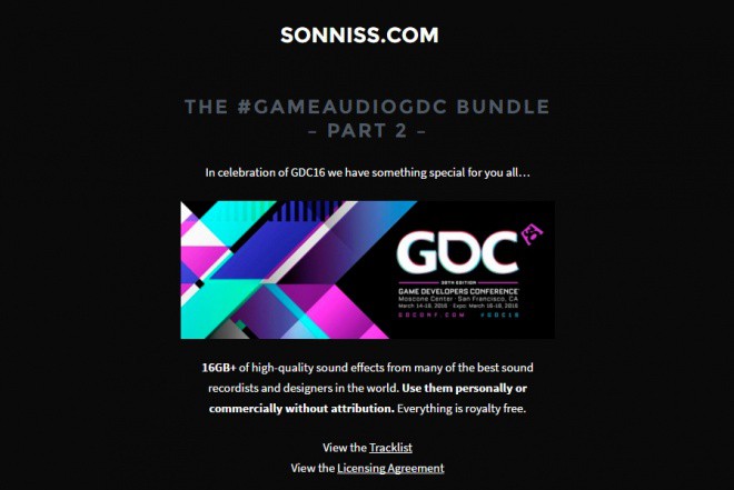 The #GameAudioGDC Bundle Part 2 – Sonniss无偿公开16GB以上的音效数据！免版税・可商用！