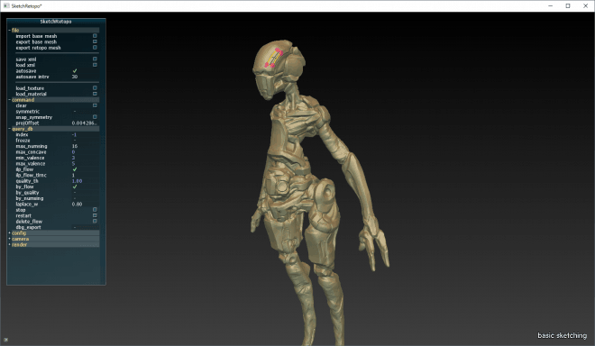 Sketch Retopo – 基于草图的重拓扑软件！可试用 SIGGRAPH 2013 发表的技术演示！Win＆Mac＆Linux