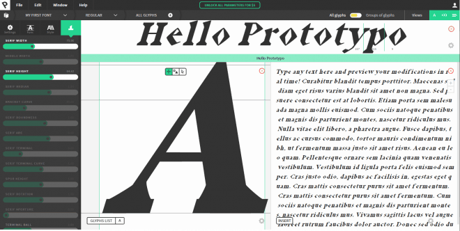 Prototypo 2 – 可在浏览器上进行字体开发的服务！可进行细致调整的新版本！