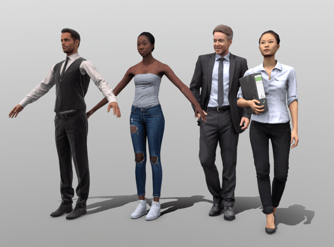Renderpeople – 非常适合可视化！可下载3D扫描人体模型的免费样本！
