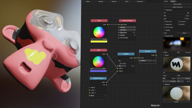 ArmorPaint – 正在热烈开发中！支持基于节点的PBR 3D纹理绘制软件！