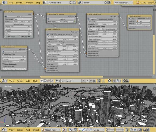SceneCity 1.2 – 基于节点重生的 Blender 程序化城市生成插件！