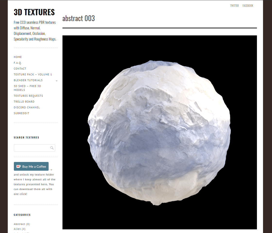 3D TEXTURES – 免费公开大量 CC0 许可的支持 PBR 的无缝纹理的网站！