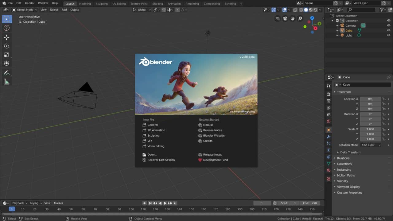 Blender 2.8 – 正式版发布！SIGGRAPH 2019 预告片也公开！Win＆Mac＆Linux！开源
