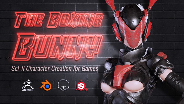 【PR】The Boxing Bunny – 用 ZBrush＆Blender＆Substance Painter 制作 Sci-Fi 系 AAA 角色！WINGFOX 在线教程课程开始销售！