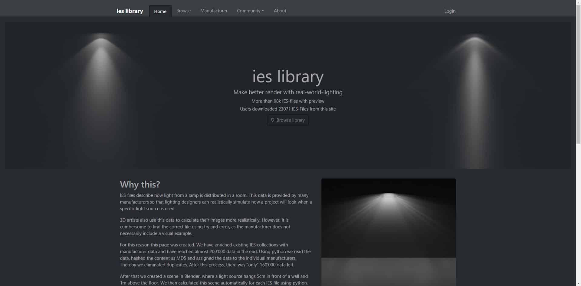 ies library – 将真实存在的灯具厂商 IES light profile（照度数据）库化！可下载 9 万以上 IES 文件的网站登场！