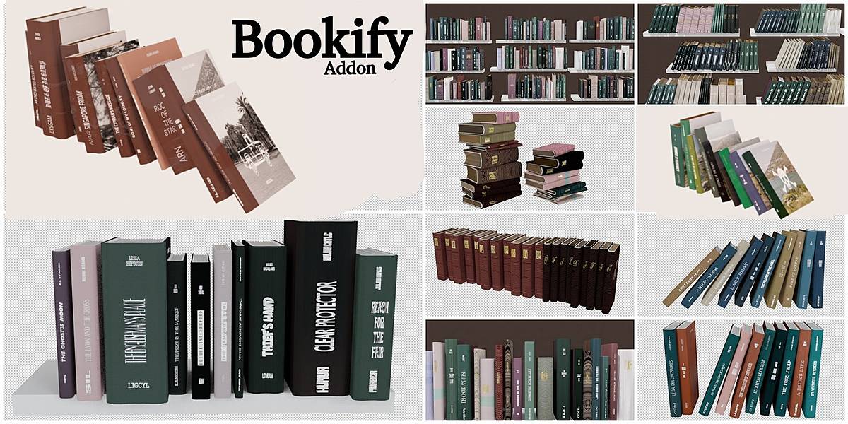 Bookify v2.5 – 支持多语言标签、倾斜、平铺等功能的多功能3D书本模型生成 Blender 插件！