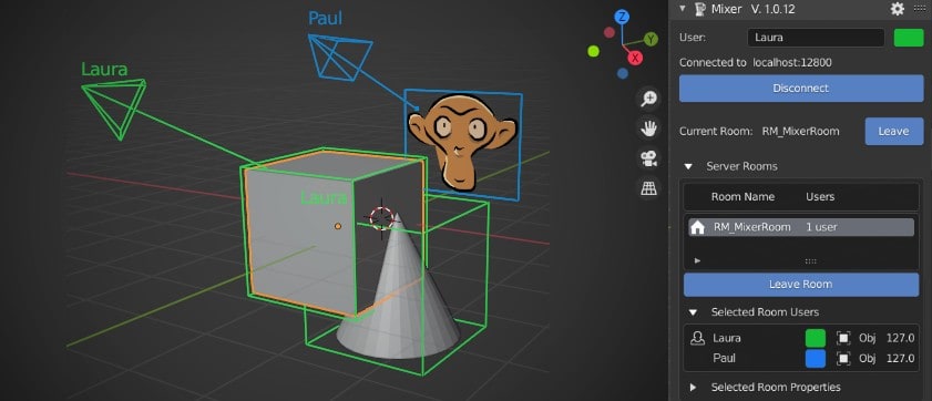 Mixer v1.0 – Ubisoft推出的适用于Blender的实时协作（共同编辑）插件正式版发布！免费！