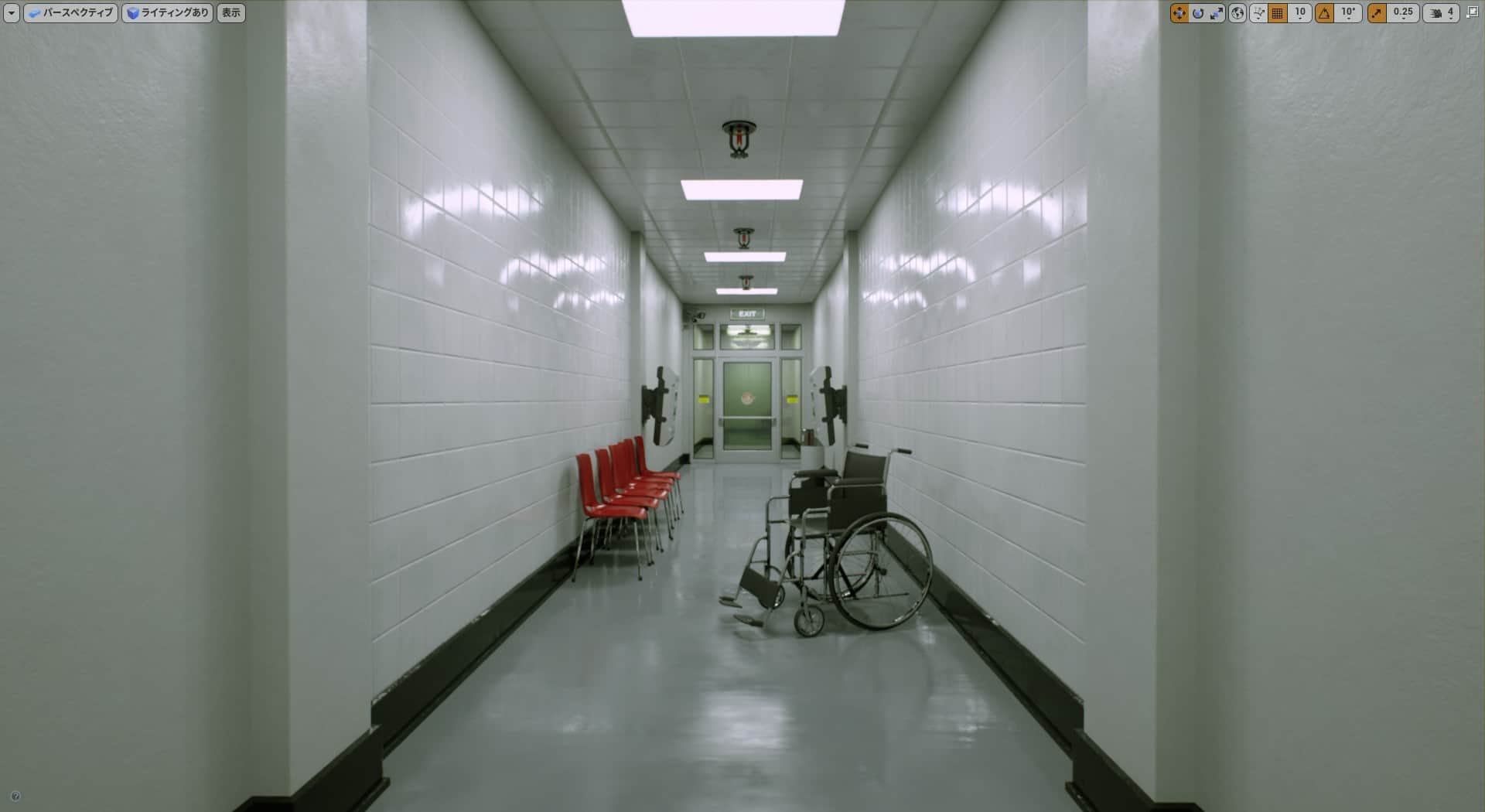 Hospital Corridor – 由Sungwoo Lee氏制作的医院走廊场景UE4项目文件免费公开！