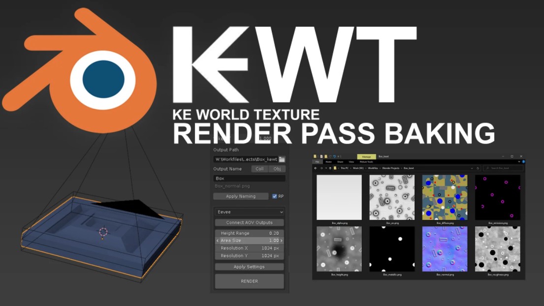 keWT v1.0 – 利用渲染通道系统的轻松烘焙 Blender 插件！「ke World Texture」免费
