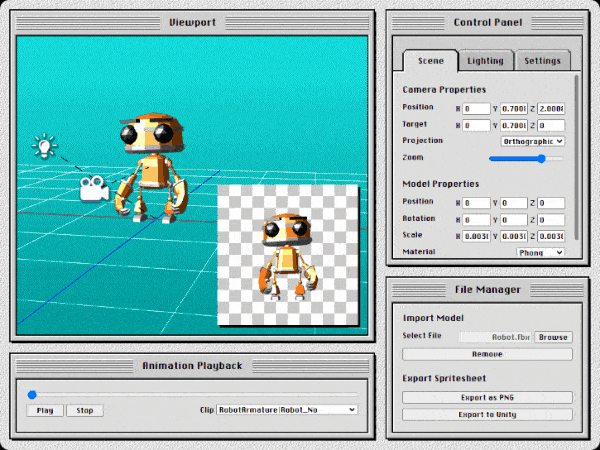 QuickSprites 3D v1.0 – 用于读取 FBX 文件并输出定向精灵表的工具！Win＆Mac＆Linux