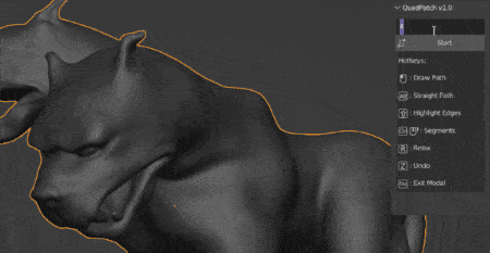Quadpatch v1.0 – 可瞬间生成四边形多边形的支持 Blender 3.0 的重拓扑工具插件！