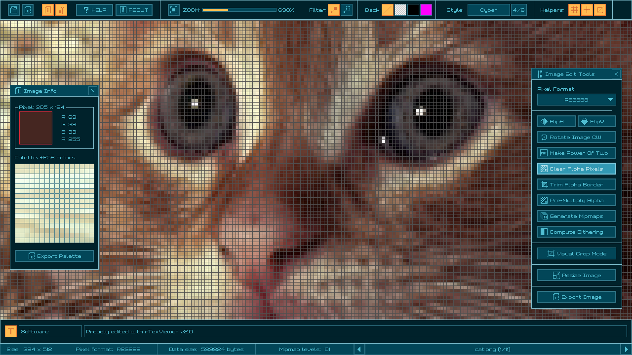rTexViewer v2.0 – 简单设计＆多功能的纹理查看器・格式转换工具新版本！免费浏览器版与付费 Win＆Linux 版！