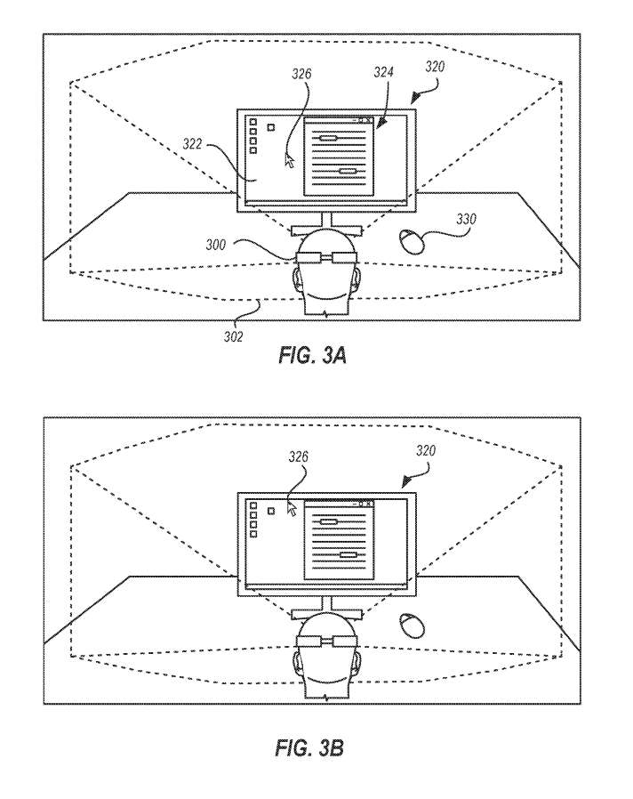 微软AR/VR专利在物理显示屏、3D虚拟屏间的实现鼠标迁移，为XR混合办公提供技术支持