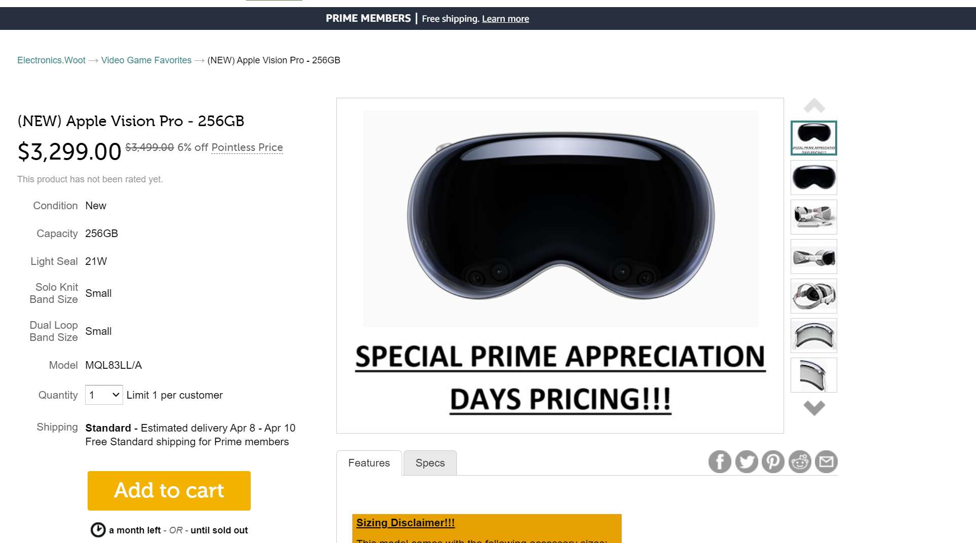 二手Vision Pro跌破首发价，Woot便宜200美元，闲鱼低至2万