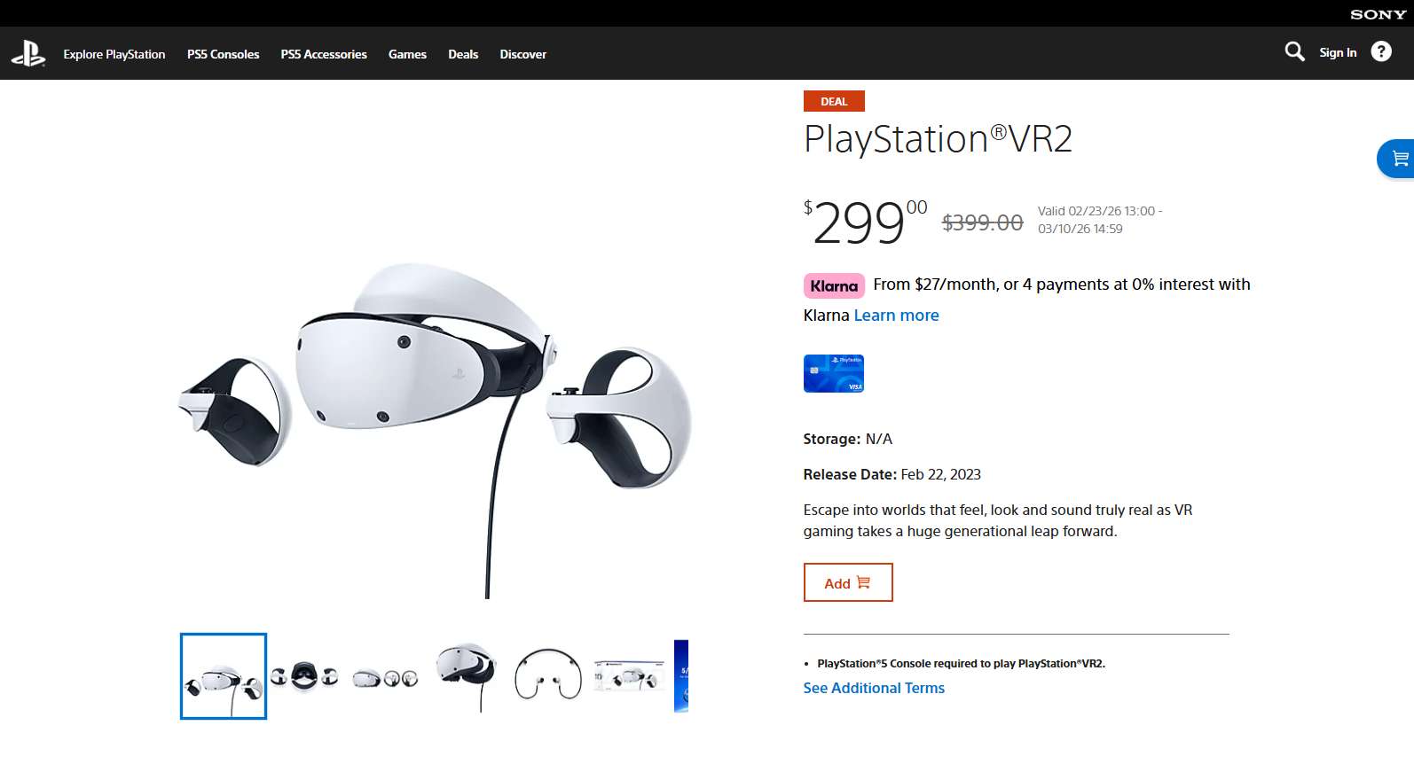 直降100美元，索尼PSVR 2促销仅需299美元