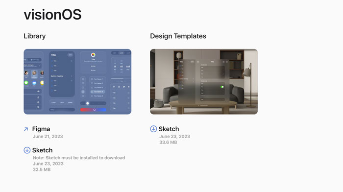 苹果发布新visionOS设计资源：Sketch库、Figma库及Sketch设计模板