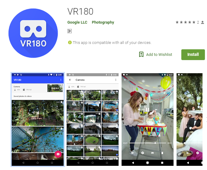 谷歌VR180伴随应用登陆Google Play