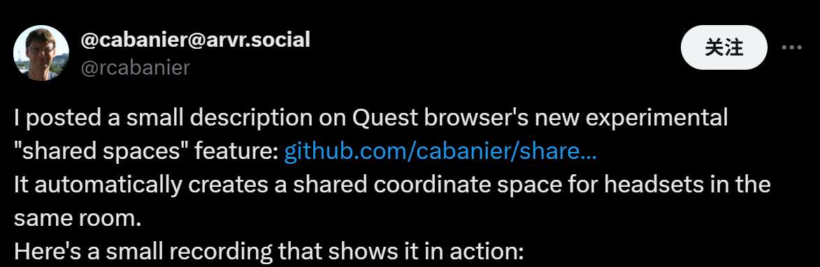 Meta Quest浏览器新增WebXR自动共定位功能