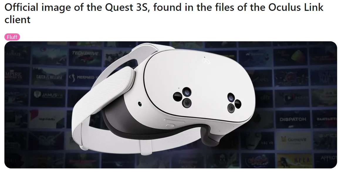 Oculus Link客户端出现Quest 3S的官方渲染图