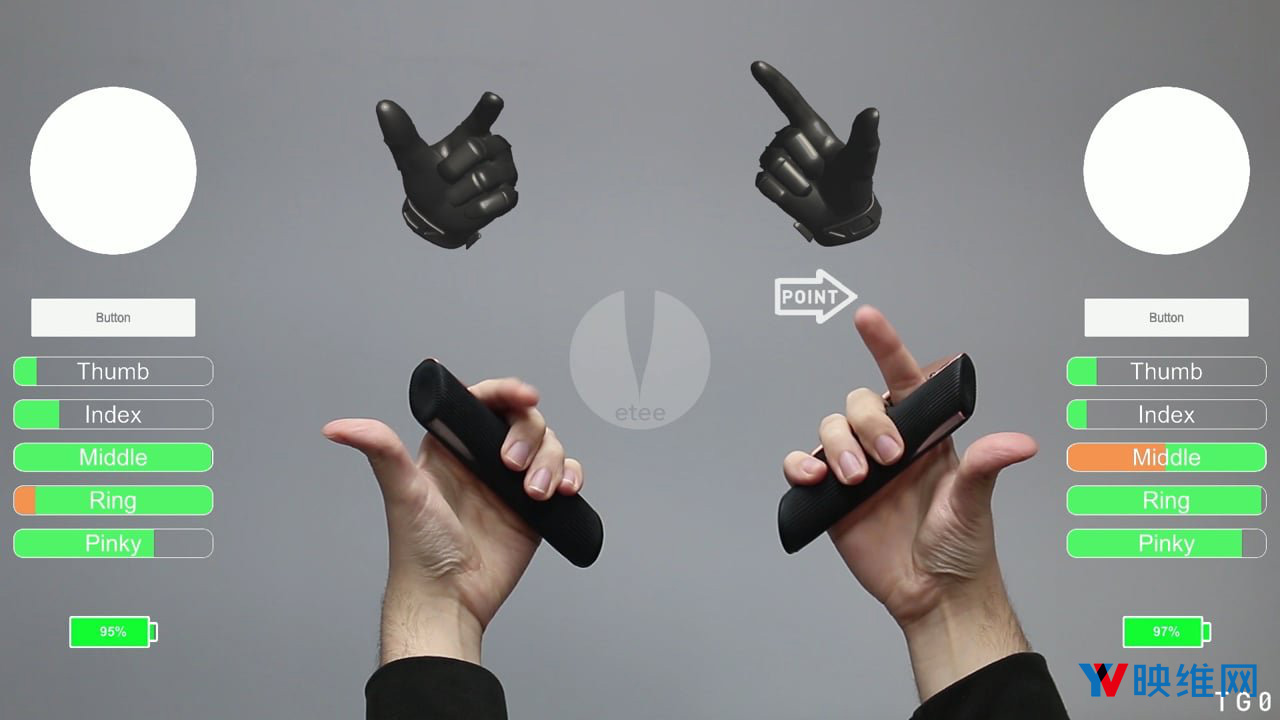 利用触控压敏，五指模拟VR控制器Etee将于三月众筹