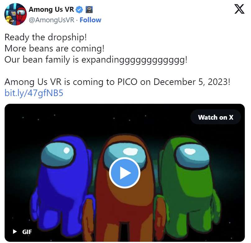 热门类狼人杀作品《Among Us VR》12月5日登陆PICO