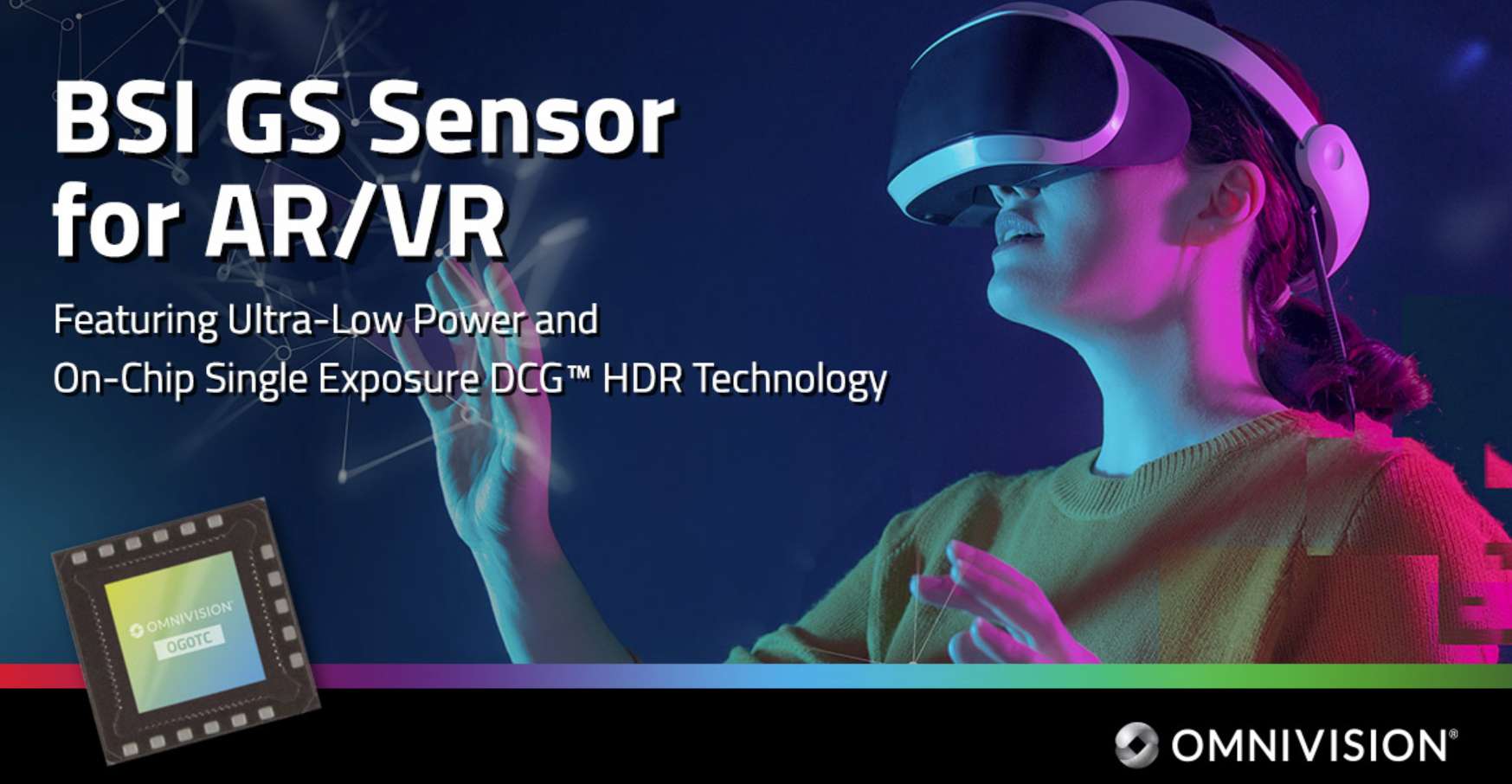 OmniVision为AR/VR眼动追踪、面容追踪发布2.2微米OG0TC BSI全局快门图像传感器