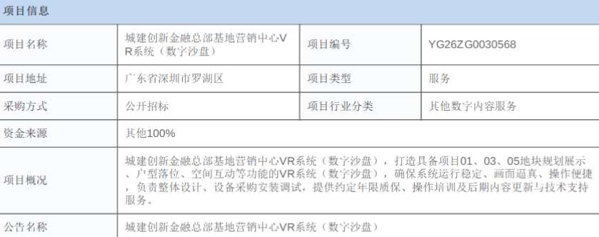 深圳城建产业园81.8万招标总部基地VR沙盘