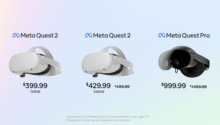 Quest Pro再降现只需1000美元，256G版Quest 2降70美元至430美元