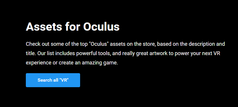 Oculus Start为成员提供25美元Unity Asset兑换券