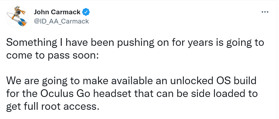 Facebook将为Oculus Go发布无锁版操作系统，开放root权限
