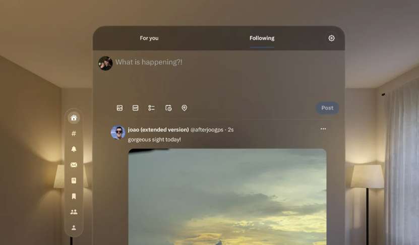 第三方开发者实现在Vision Pro中浏览X/Twitter推文