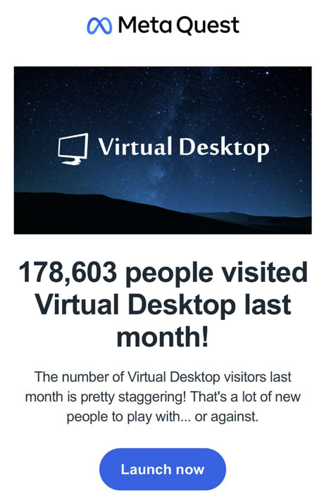 Meta邮件泄密：《Virtual Desktop》月活近18万，《Bonelab》36万+