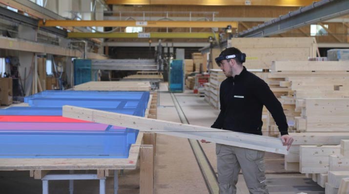 afca用HoloLens 2帮助木材工人快速理解复杂建筑结构，提高施工效率