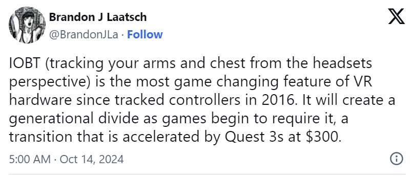 物理型VR游戏《Bonelab》计划在Quest 3系列上实现IOBT功能
