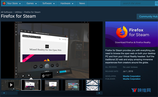 WebXR浏览器Firefox Reality将于今夏登陆Steam，支持OpenVR体验