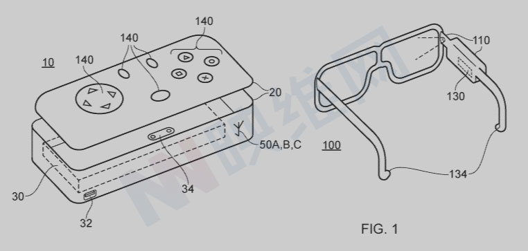 索尼申请AR/VR多功能眼镜盒专利，支持充电，支持当控制器使用