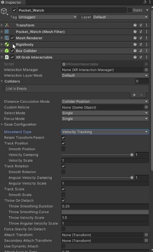 开发者分享：在Unity中配置XR可交互物体的物理与抓取系统