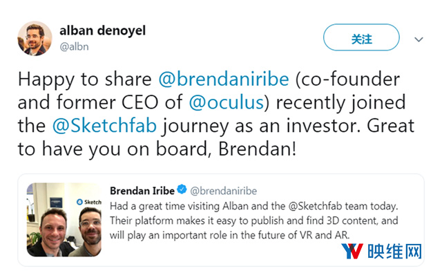 前Oculus CEO艾瑞比投资，3D内容平台Sketchfab获新注资