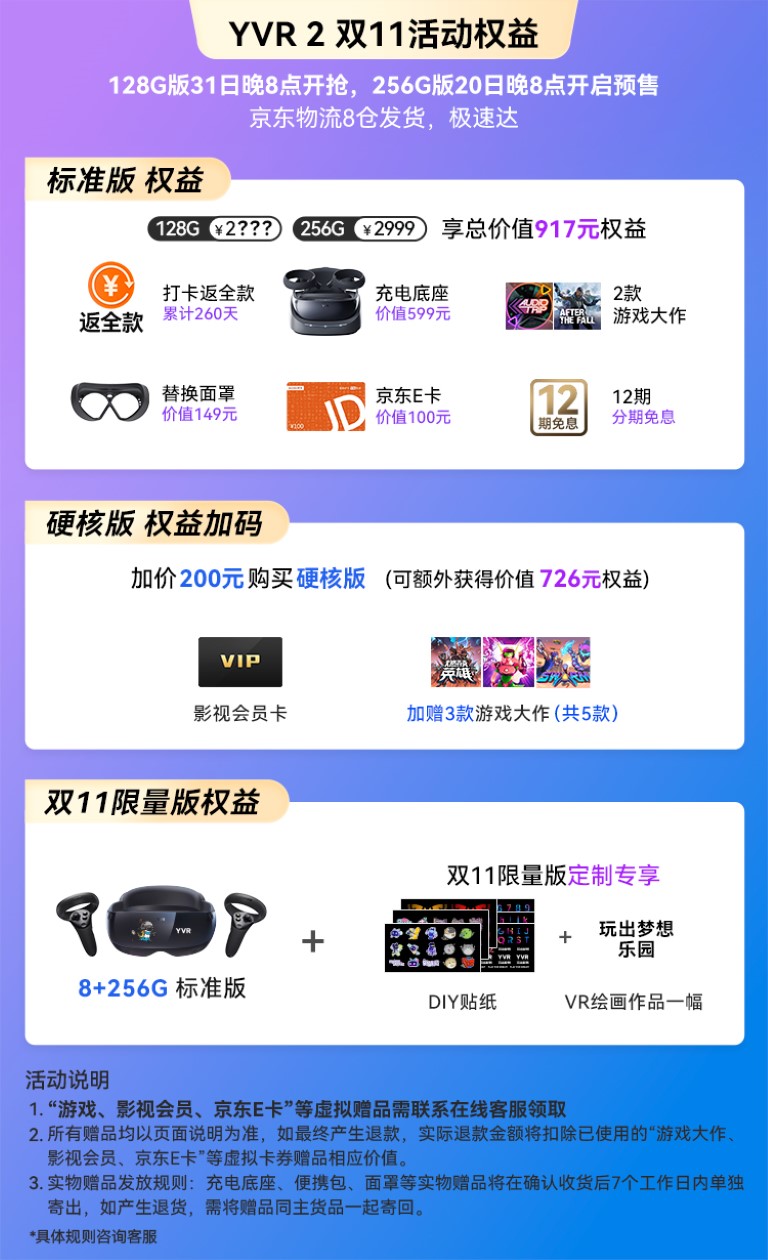 双十一预售价格公布，YVR史上最低特惠价2999惊爆来袭